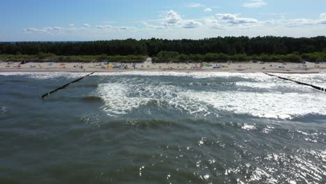 Baltic-Sea-coast-beach-Hel-aerial-drone-top-view-4K-UHD-video