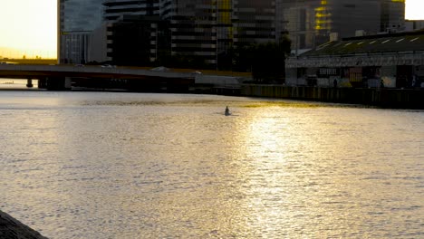 Yarra-Riverside---Blick-Auf-Die-Skyline-Bei-Sonnenuntergang