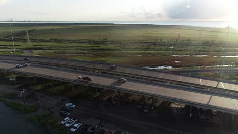 Video-Aéreo-De-Drones-De-La-Autopista-I45-Hacia-Galveston