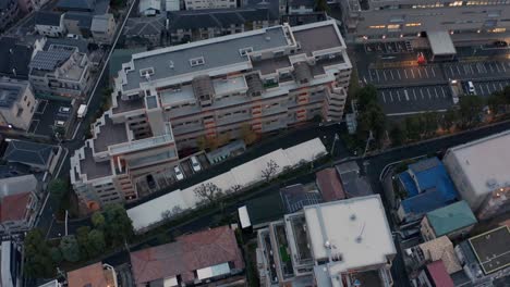 Aerial-view-over-neighborhoods-of-Kobe-City,-Japan-4k