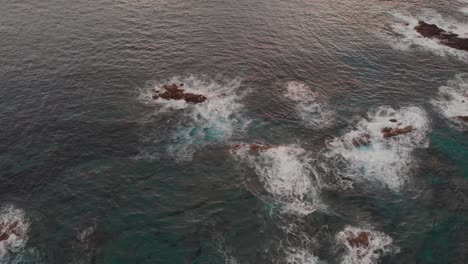 Drone-transcends-and-reveals-a-beautiful-seascape-in-Porto-Santo,-Portugal