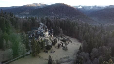 Ancient-Castle-Peles-Drone-Shot-View-From-Above