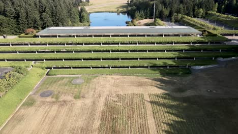 Umgebautes,-Mit-Weinreben-Bewachsenes-Gebäude-Der-Weyerhaeuser-Firmenzentrale,-Lufttransportwagen