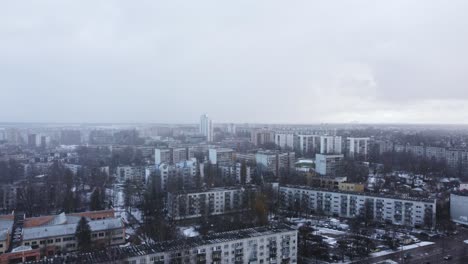 Riga's-Concrete-Jungle:-Aerial-Footage-of-the-City's-Iconic-Soviet-Era-Buildings-in-Winter