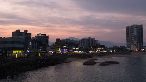Sokcho-city-in-South-Korea-at-sunset