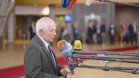 High-Representative-of-the-Union-for-Foreign-Affairs-and-Security-Policy-and-Vice-President-of-the-EU-Commission-Josep-Borrell-Fontelles-during-EU-summit-in-Brussels,-Belgium