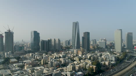 Tel-Aviv,-Israel-skyline-from-up-high