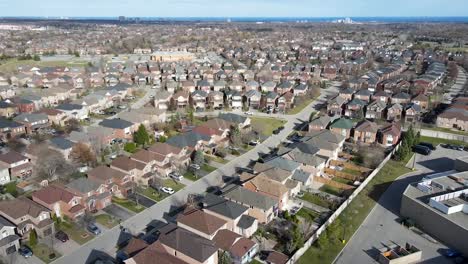 Drone-circling-over-a-sunny-Oakville-neighborhood-in-spring