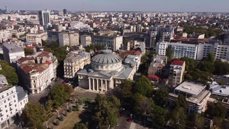 Vista-Aérea-Del-Ateneo-Rumano-En-Bucarest