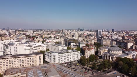 Aerial-View-Of-Hilton-Hotel-And-Romanian-Athenaeum-In-Bucharest
