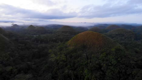 Picturesque-Philippines-Nature-Landscape-of-Bohol's-Chocolate-Hills,-Aerial