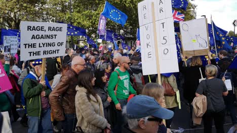 Desfile-Masivo-Y-Manifestación-De-Personas-De-Pie-Ante-El-Parlamento-Europeo-En-La-Ciudad-De-Londres-En-Inglaterra
