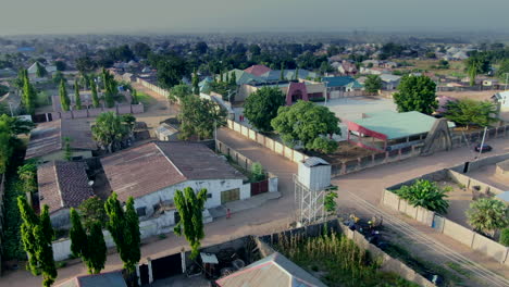 Demsa-Community,-Nigeria---aerial-view-of-an-upscale-neighborhood-and-suburb