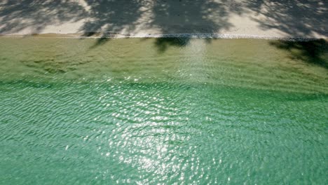 Sea-waves-and-beautiful-sand-beach-aerial-view-drone-shot