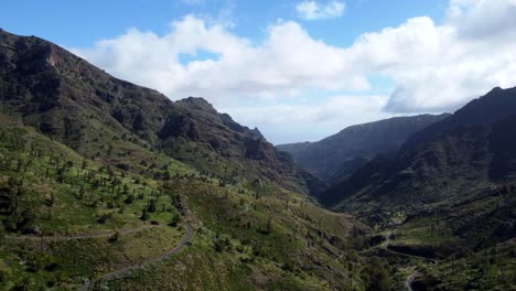 Incredible-green-forest-and-mountain-valley-in-La-Gomera-Canary-Island