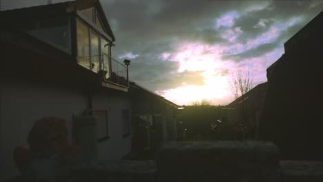 Pearly-Sky---Dramatic-Sunrise-Over-Foggy-Neighborhood-in-4K