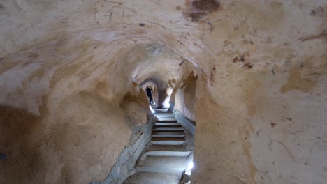 Man-walking-inside-the-tunnel-in-Betong-Thailand