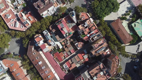 Drone-shot-of-Barcelona-city-center---drone-is-flying-towards-XXX