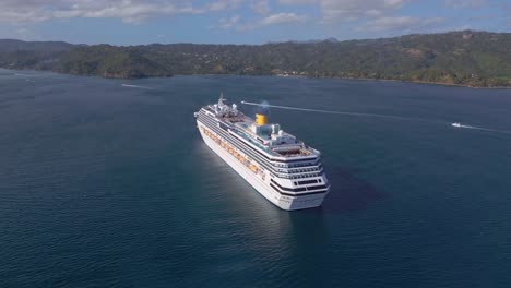 Luxurious-Ship-Of-Costa-Pacifica-In-The-Caribbean-Of-Samana-Bay-In-The-Dominican-Republic