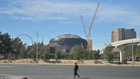 Las-Vegas-Sphere,-Ein-Kuppelförmiger-Neuer-Veranstaltungsort,-Der-2023-Eröffnet-Wird