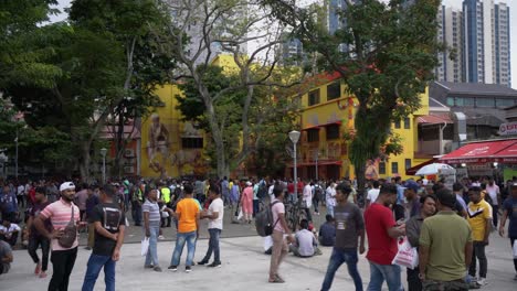 Scene-of-people-socialising-and-chit-chatting-in-Little-India-during-their-off-day-in-Singapore