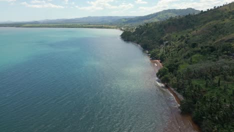 Aerial-shot-Sabana-De-La-Mar-beach,-Dominican-Republic