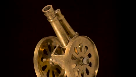 Turntable-double-barrel-cannon-miniature-copper-wear-antique-normal-spinning