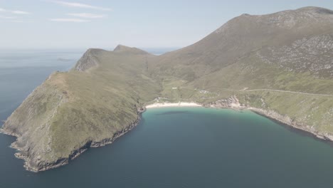 Breathtaking-View-Of-Keem-Bay-Surrounded-By-Cliffs-Within-Achill-Island-In-Ireland
