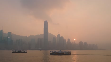 Insel-Hongkong-Bei-Sonnenuntergang