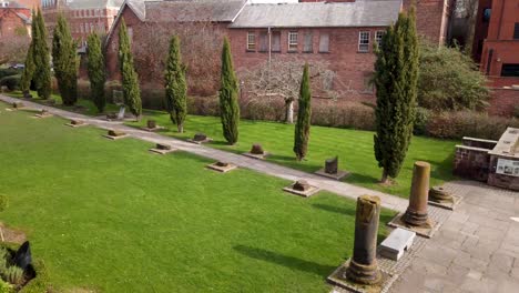 Remains-of-the-Roman-Gardens-in-Chester,-located-just-outside-the-walls-of-the-historic-city-and-near-the-Roman-Ampitheatre
