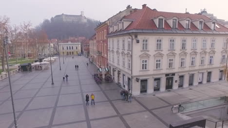 Aerial-footage-of-the-beautiful-city-of-Ljubljana,-Slovenia