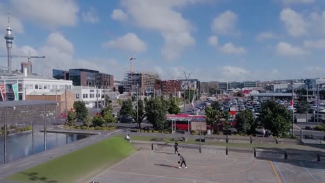 área-Social-De-La-Comunidad,-Barrio-De-Wynyard,-Auckland,-Nueva-Zelanda