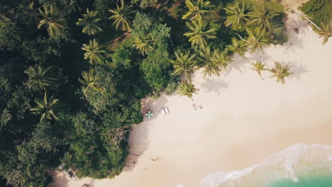 Amanwella-Beach-Costa-Sur-De-Sri-Lanka-Paraíso-Tropical-Océano-Y-Arena-Imágenes-De-Drones