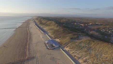 Aerial:-The-beach-between-Vlissingen-and-Dishoek-during-sunset