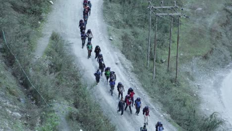 NIM-Trainees-on-their-way-to-trail,-passing-through-Himalayan-Roads