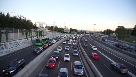 Traffic-jam-in-Madrid-at-rush-hour