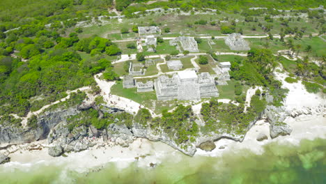 Mayans-ruins-of-Tulum-Mexico-in-Quintana-Roo-from-drone-view