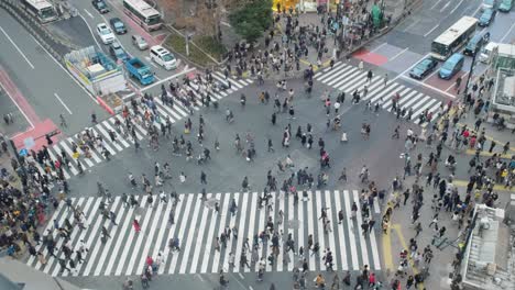 Crowds-of-people-at-Shibuya-Crossing-in-Tokyo,-Japan