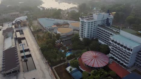 Aerial-view-of-Big-and-White-Mercure-Hotel-Ancol-Jakarta