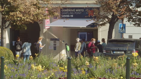 People-queue-outside-Covid-19-testing-center-in-Prague