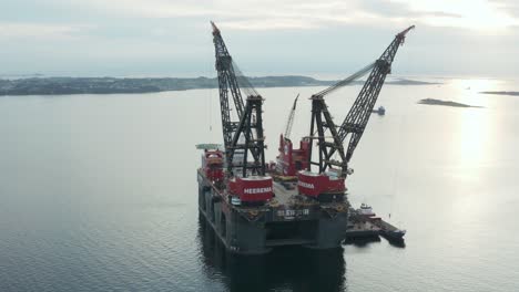 Aerial-View-of-Heerema-SSCV-Sleipnir,-Platform-Crane-for-Offcoast-Construction-and-Ship-Maintenance-and-Repair