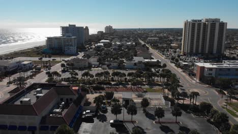 Jacksonville-Beach:-Aerial-View-of-Condos-and-Houses-With-Ocean-in-Background