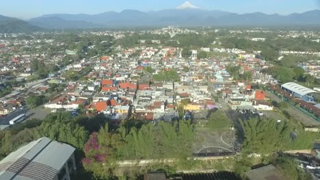 Aerial-view-with-drone-of-the-abandoned-factory-in-the-city-of-Cordoba,-Veracruz,-Mexico