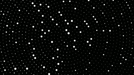 Tiny-Radiant-White-Dots-Moving-On-Black-Background---Closeup-Shot