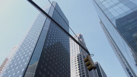 Downtown-Manhattan,-New-York-USA,-High-Corporate-Buildings,-Modern-Architecture
