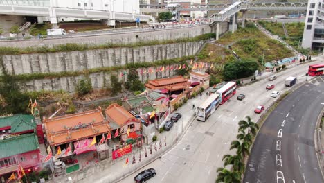 Lung-Mo-Tempel-In-Hongkong,-Luftbild