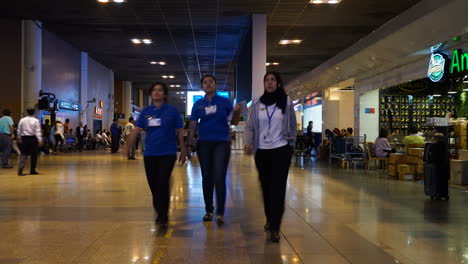 Bangkok-Thailand---Circa-Don-muang-airport-A-time-lapse-of-a-busy-airport-hallway-in-Bangkok,-Thailand