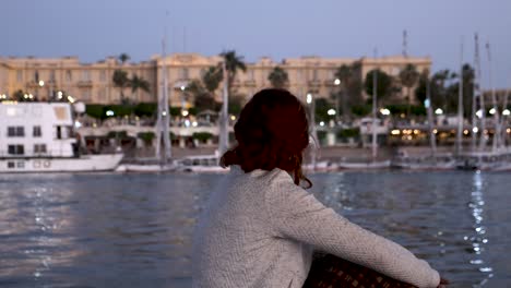 Nile-Sail-Boat-on-the-Nile-in-Luxor-at-Sunset-in-the-beautiful-and-historic-Egypt