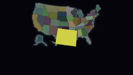 El-Estado-De-Wyoming-Está-Resaltado---Estados-Unidos---Mapa-De-Estados-Unidos