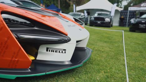 Arc-Shot-of-a-Customized-Mclaren-Senna-at-Luxury-Car-Show